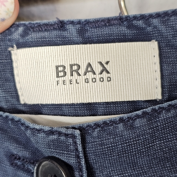 Brax Feel Good Maine Wide Leg Pants Womens 32 Wide Leg Blue Chambray Denim - Picture 2 of 11